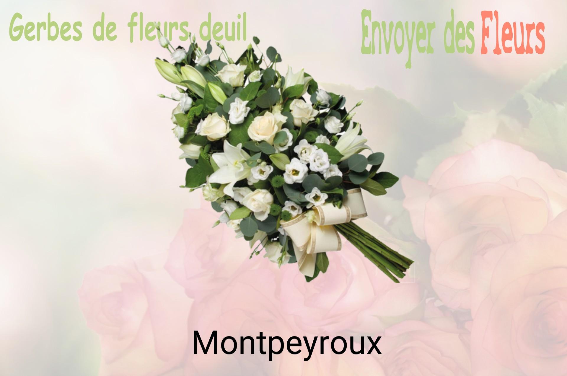 Gerbe de fleurs de deuil livrée à Montpeyroux